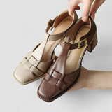 Elyxiana | Block Heeled Orthopaedic Shoes with T-Strap