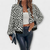 Raquel - Elegant Leopard Print Coat