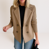 Marta - Elegant Coat with Fabric Sleeves