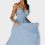 Ailana - Women's Dress with Deep V-Neck