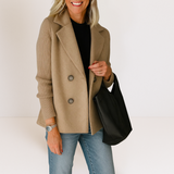 Marta - Elegant Coat with Fabric Sleeves