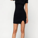 Lila Classic Collar Bodycon Mini Dress