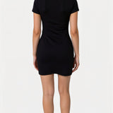 Lila Classic Collar Bodycon Mini Dress