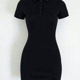 Lila Classic Collar Bodycon Mini Dress