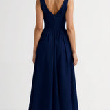 Emma Elegant Midi Plunge Dress