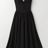 Emma Elegant Midi Plunge Dress