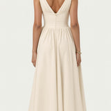 Emma Elegant Midi Plunge Dress