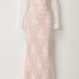 Olivia Elegant Lace Long Sleeve Maxi Dress