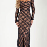 Olivia Elegant Lace Long Sleeve Maxi Dress