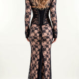 Olivia Elegant Lace Long Sleeve Maxi Dress