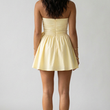 Livia Ruched Strapless Mini Dress