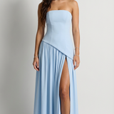 Celeste Sculpted High-Slit Maxi Dress
