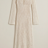 Elara Open-Knit Long Sleeve Maxi Dress