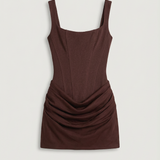 Mila Sculpted Square-Neck Mini Dress